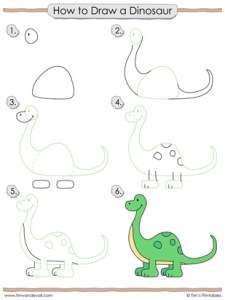 Dinosaur Drawing Tutorial – Tim's Printables