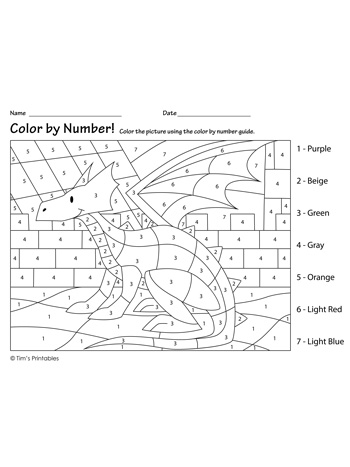 Color by Number – Knight – Tim's Printables