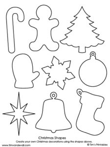 christmas shapes black and white