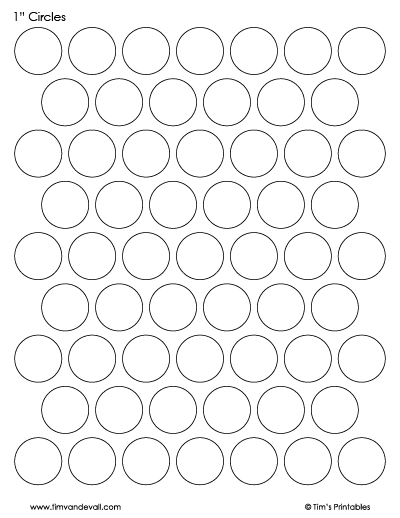 Circle Templates 1 Inch Tim S Printables