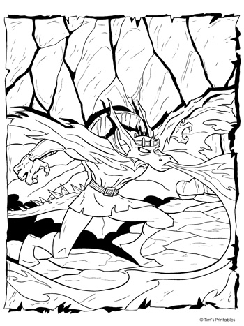 dragonfire coloring page