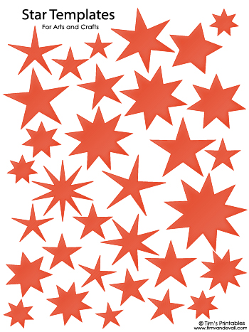 Star Templates - Red
