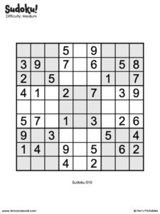 printable sudoku puzzle