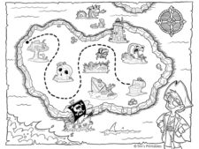 treasure map coloring page