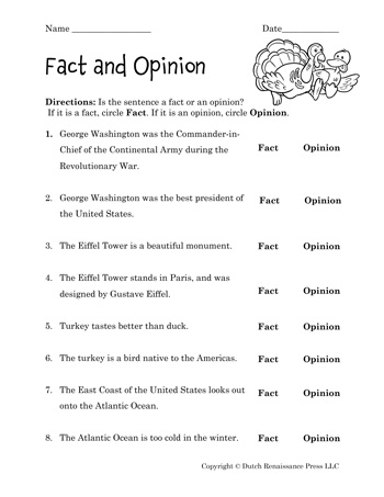 fact-and-opinion-worksheets