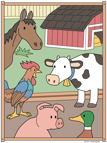 Farm Animal Coloring Page - Tim's Printables