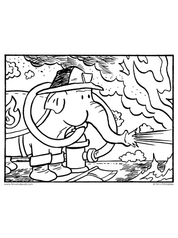 firefighter-elephant-coloring-page