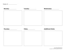 Printable Weekly Calendar Template - Free Blank PDF