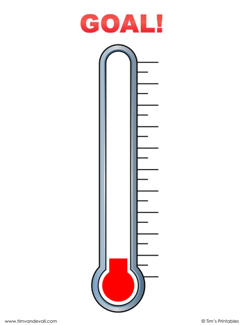 Dood in de wereld klok wimper Fundraising Thermometer Templates - Tim's Printables