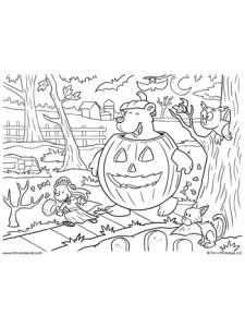 halloween trick or treat bears coloring page