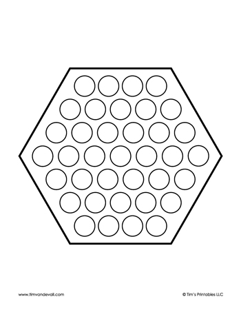 hexagon dot marker worksheet