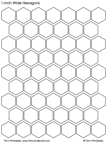 hexagon templates 1 inch wide