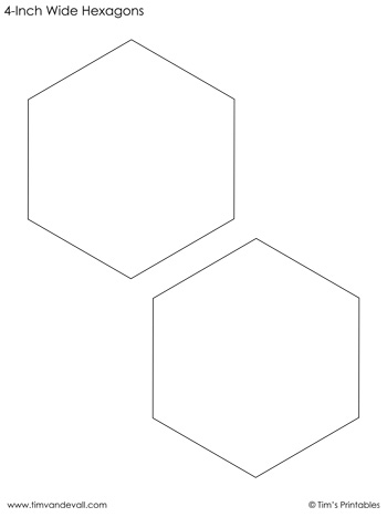 hexagon templates 4 inch wide