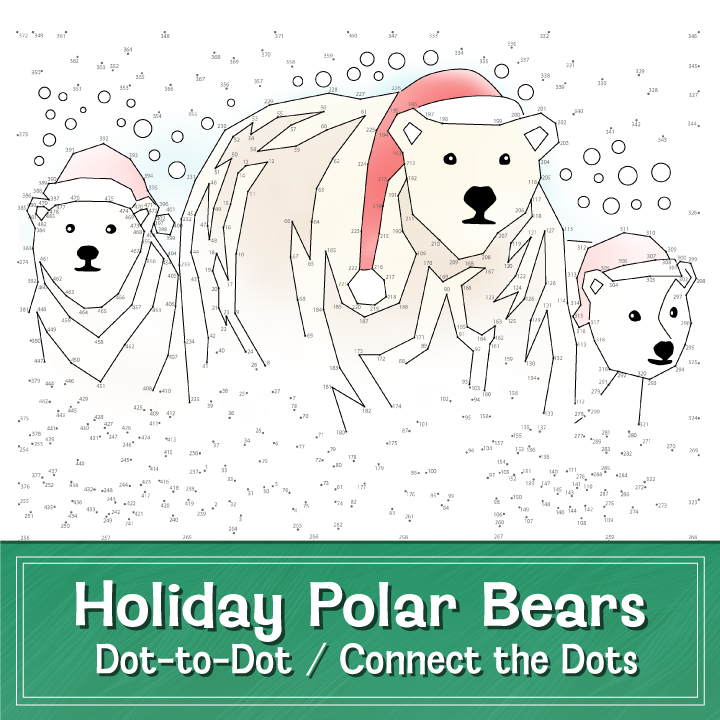 christmas holiday-polar-bears-dot-to-dot-cover