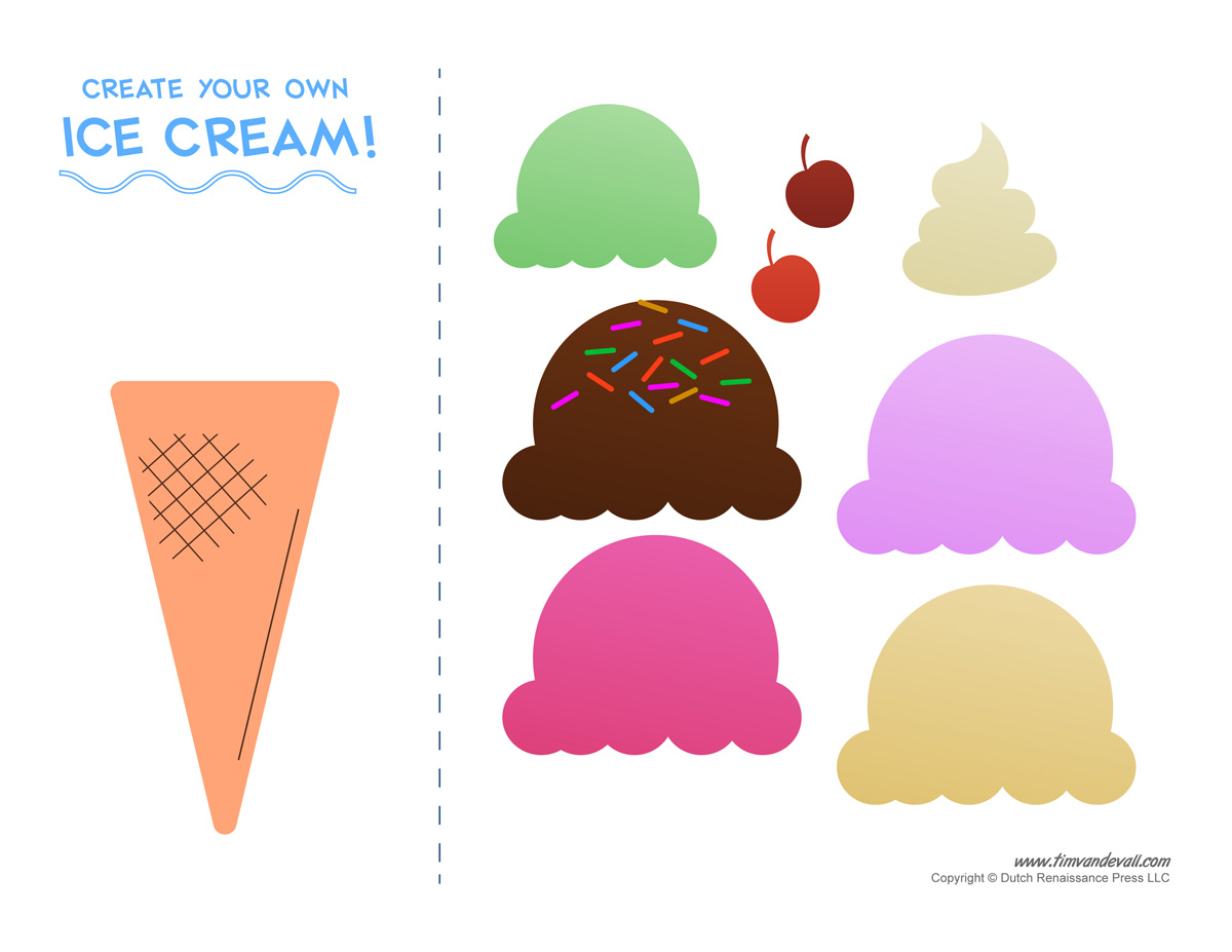 Ice Cream Templates And Coloring Pages For An Ice Cream Party Tim s Printables