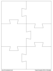 Jigsaw Puzzle Template - 6 Pieces - Tim's Printables