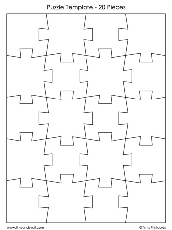 jigsaw puzzle templates 20 pieces