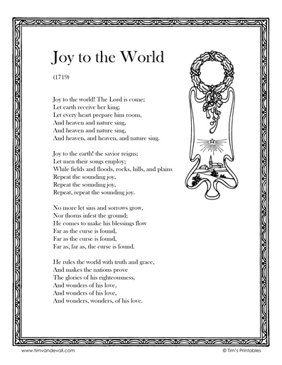 joy to the world lyrics