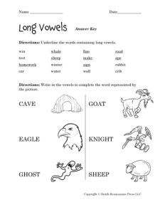 Long Vowel Worksheets - Tim's Printables