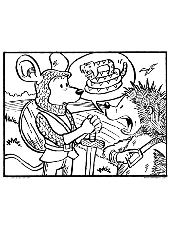 mouse warrior coloring page