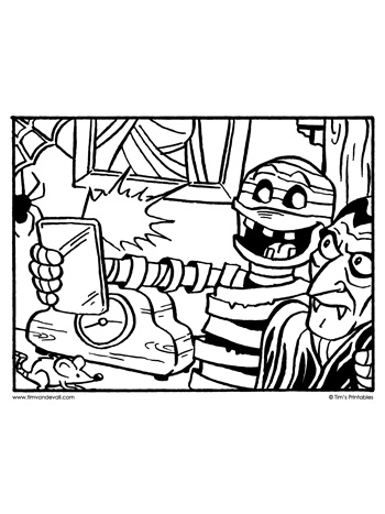 mummy-selfie-coloring-page