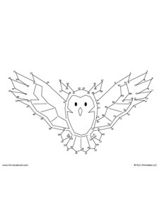 Owl Dot-to-Dot - Easy - Tim's Printables
