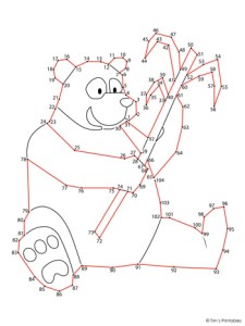 Panda Dot-to-Dot - Easy - Tim's Printables