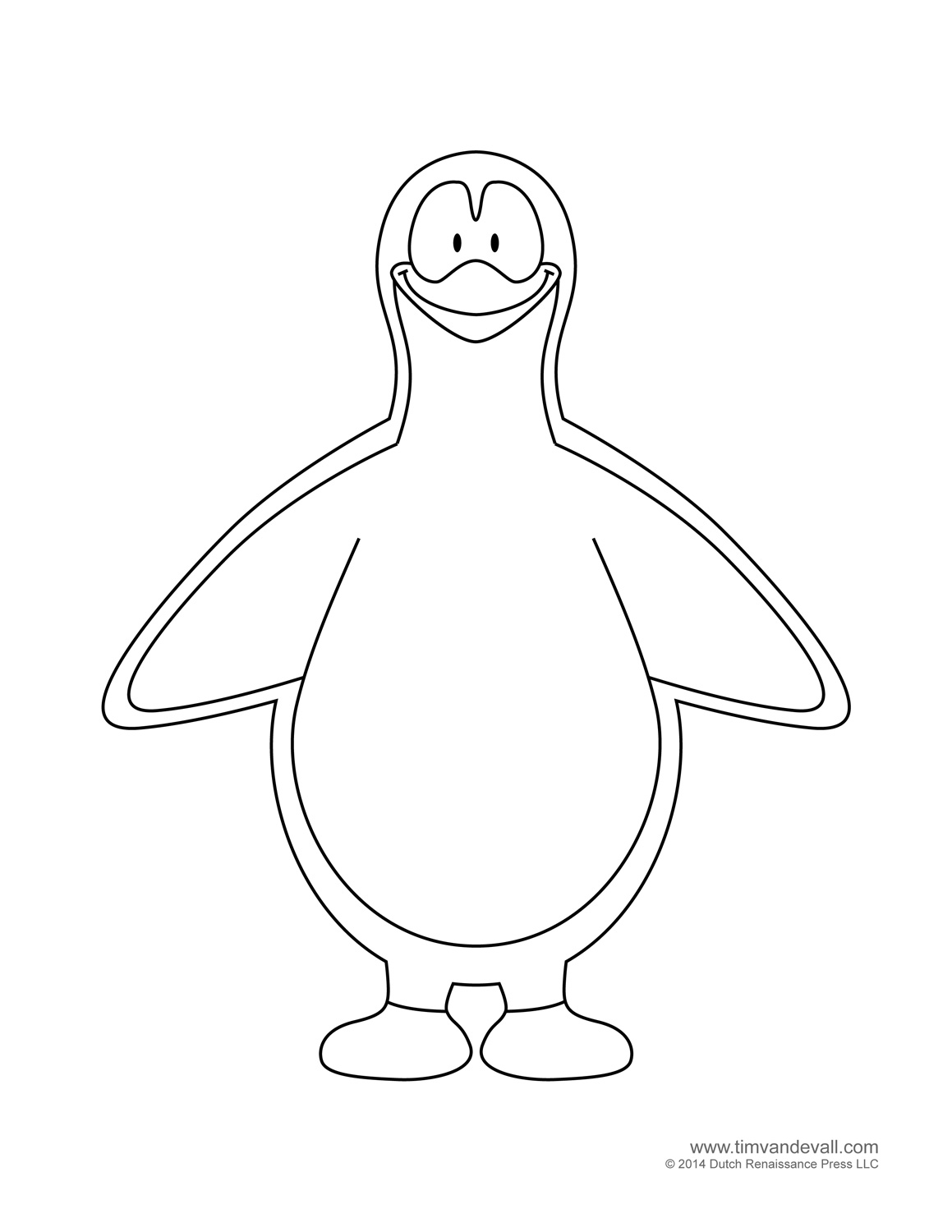 Penguin Template Coloring Pages Clipart Pictures and Crafts