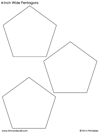 pentagon templates 4 inch wide
