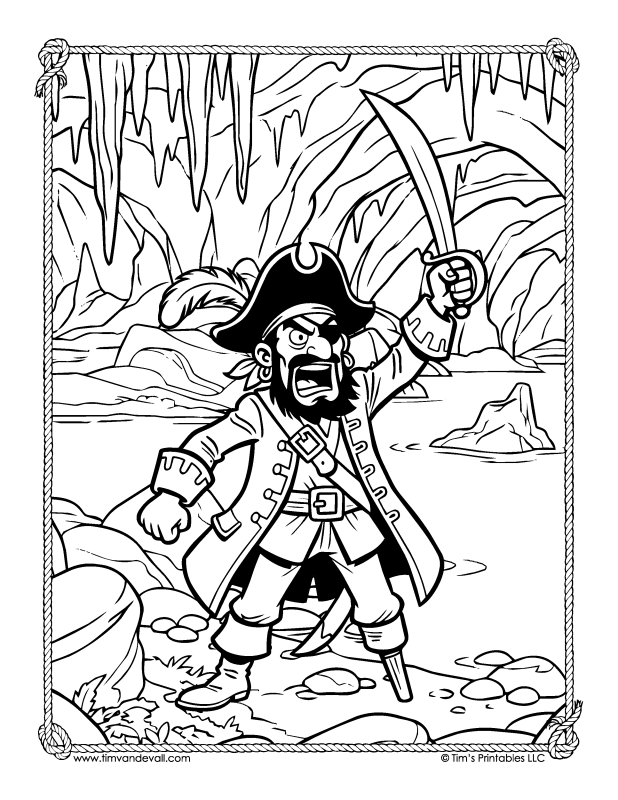 free pirate coloring pages