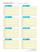 Free Printable Grocery List Templates &amp; Grocery Checklist PDF