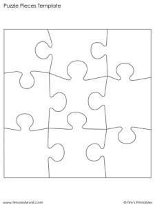 puzzle pieces template black and white