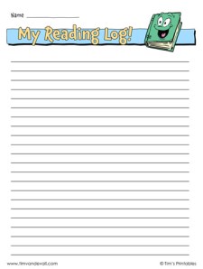 Reading Log Templates - Tim's Printables