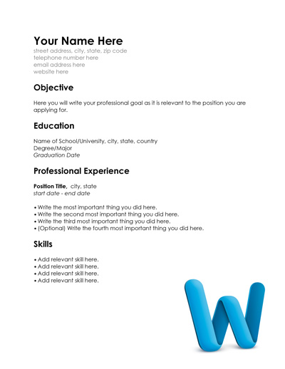 free resume template word