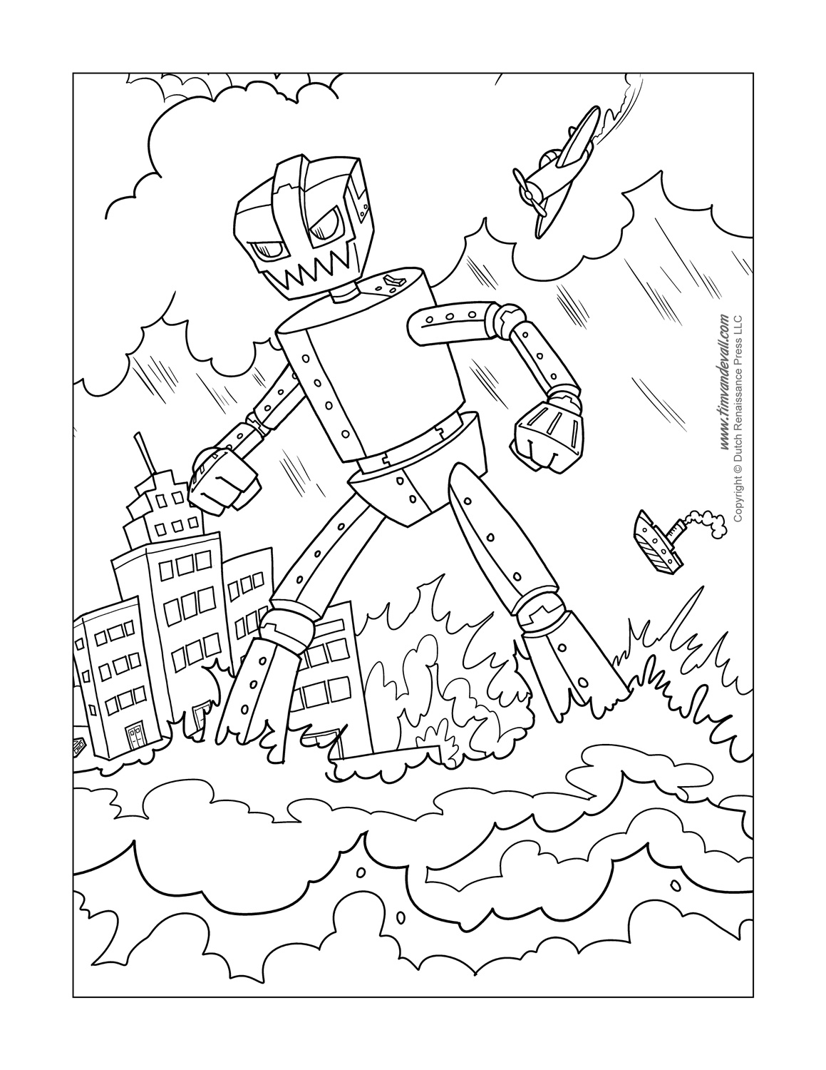 Printable Robot Coloring Pages | Coloring Pages for Kids – Tim's Printables