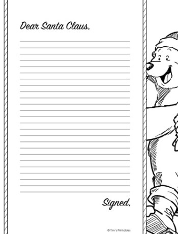 Santa Claus Letter Template Tim s Printables