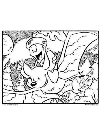 The Seedling and the Bat Coloring Page