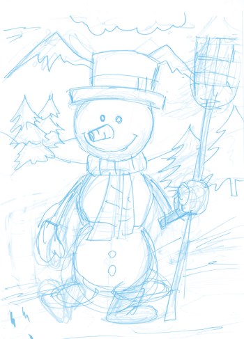 snowman sketch