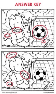 Spot the Difference - The Soccer Players - Tim's Printables