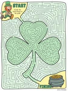 Shamrock Maze - Tim's Printables