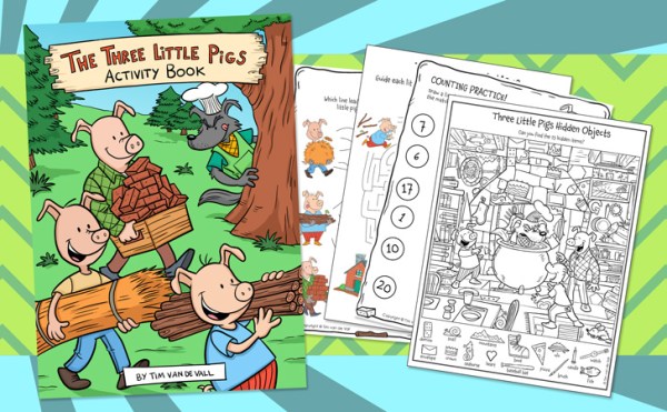 New! Three Little Pigs Activity Book - 198 Printables for Kids