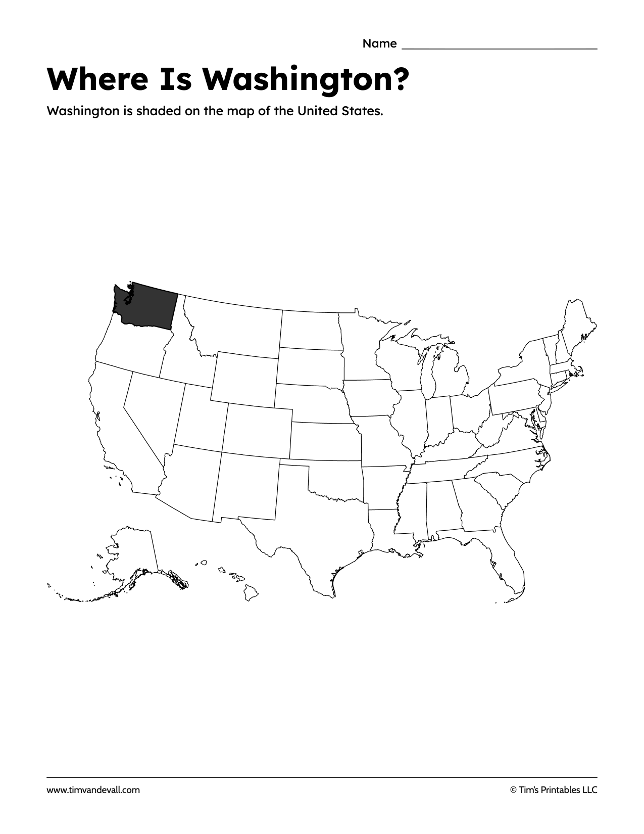 Regional Map Label Printable Washington Map: Blank, Labeled and County Maps (Free PDF ...