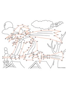 Witch Dot-to-Dot - Easy - Tim's Printables